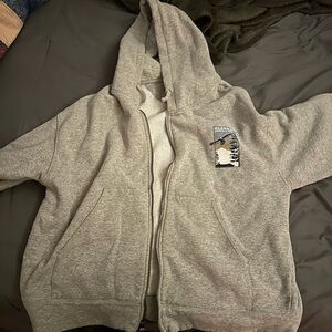 Vintage Gray Zip Up Hoodie